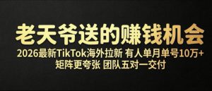 老天爷送的賺钱机会！2026最新TikTok海外拉新，有人单月单号10W+，矩阵更夸张，团队交付【揭秘】-KJ分享