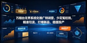 万相台无界系统化推广特训营VI0.0，少花冤枉钱，精准引流、打爆新品、稳提投产(全程录音+字幕)-KJ分享