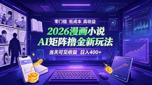 爆款小说漫画大阅读    ai矩阵操作    当天可见收益  日入400+    零门槛    高收益-KJ分享