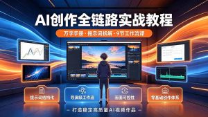 AI创作全链路实战教程｜万字手册·提示词拆解·9节工作流课，打造稳定高质量AI视频作品-KJ分享