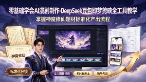 零基础学会AI漫剧制作-DeepSeek豆包即梦剪映全工具教学，掌握神魔修仙题材标准化产出流程-KJ分享