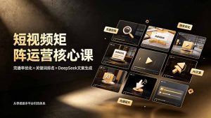 短视频矩阵运营核心课:完播率优化×关键词排名×DeepSeek文案生成,从零搭建多平台引流体系-KJ分享
