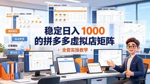稳定日入 1000 的拼多多虚拟店矩阵，全套实操教学-KJ分享
