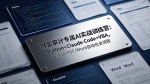 财会审计专属 AI实战训练营-更新：Python+Claude Code+VBA，Excel/PDF/Word自动化全流程-KJ分享