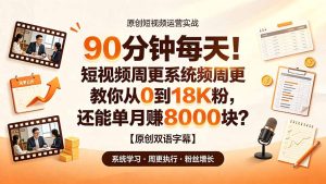 90 分钟每天!短视频周更系统教你从 0 到 18K 粉,还能单月赚 8000 块?【原创双语字幕】-KJ分享