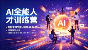 AI全能人才训练营：2周掌握文案×图像×视频×PPT×数字人×工作流，超越80%的人-KJ分享