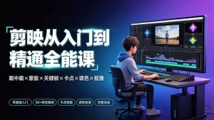 剪映从入门到精通全能课：画中画×蒙版×关键帧×卡点×调色×抠像，一站式掌握剪辑核心技能-KJ分享