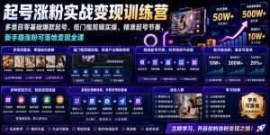 苗子起号涨粉实战变现训练营，多类目零基础爆款起号、精准起号节奏、新手稳涨粉可落地变现全课-KJ分享