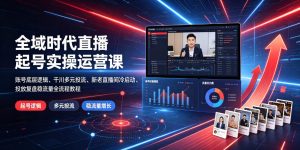 全域时代直播起号实操运营课｜账号底层逻辑、千川多元投流、新老直播间冷启动、投放复盘稳流量全流程教程-KJ分享