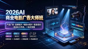2026AI商业电影广告大师班:产品广告·品牌短片·电影AI短片·配音音乐·自动化工作流,一站式掌握-KJ分享