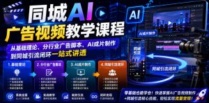 同城AI广告视频教学课程，从基础理论、分行业广告脚本、AI成片制作到同城引流闭环一站式讲透-KJ分享