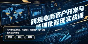 跨境电商客户开发与精细化管理实战课|海外精准客源挖掘、询盘转化、老客维护、客户分层全流程落地教程-KJ分享