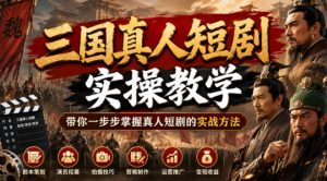 三国真人短剧实操教学，带你一步步掌握真人短剧的实战方法-KJ分享