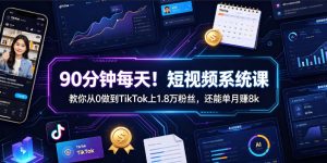 90分钟每天!短视频系统课教你从0做到TikTok上1.8万粉丝,还能单月賺8k【原创双语字幕】-KJ分享