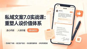 私域文案实战课7.0：重塑人设价值体系｜-告别硬广推销×走心内容×自我价值塑造，实现被动成交-KJ分享