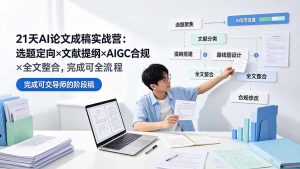 21天AI论文成稿实战营：选题定向×文献提纲×AIGC合规×全文整合，完成可交导师的阶段稿-KJ分享