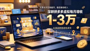 无需全天在线值守,稳定被动收入,深耕拼多多虚拟每月增收 1-3 万-KJ分享