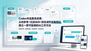 Codex作品集实战课:从找参考×沉淀Skill×到生成作品集网站,建立一套可复用的AI工作方法-KJ分享