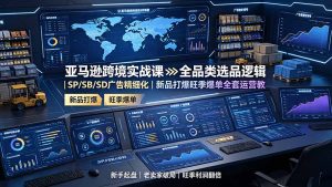 亚马逊跨境实战课：全品类选品逻辑｜SP/SB/SD广告精细化｜新品打爆旺季爆单全套运营教程-KJ分享