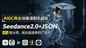 AIGC商业动画漫剧实战班-更新:Seedance2.0+JSON分镜大师,做出能接单的广告片-KJ分享