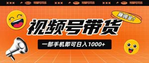 视频号带货,一部手机即可日入1000+,无人直播玩法轻松躺赚带货佣金-KJ分享