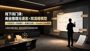 线下闭门课：商业推理元语言×双流程模型×10倍定价×对标模仿×数据化决策×Claude Code落地，击穿认知盲区-KJ分享