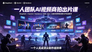 一人团队AI视频商拍出片课：DeepSeek×Gemini×Seedance×可灵×Veo，从剧本到剪辑完整SOP实战教学-KJ分享