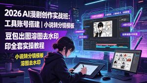 2026AI漫剧创作实战班：工具账号搭建｜小说转分镜模板｜豆包出图溶图去水印全套实操教程-KJ分享