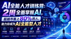 AI全能人才训练营:2周全面掌握AI,超越市面上80%的人,助力你成为AI全能型人才-KJ分享