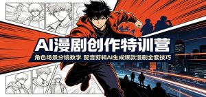 AI漫剧创作特训营:角色场景分镜教学,配音剪辑AI生成爆款漫剧全套技巧-KJ分享