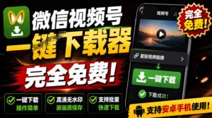 手机端也可下载微信视频号了?完全免费使用,一键解析视频号原视频和封面视频号下载助手v1.1-KJ分享