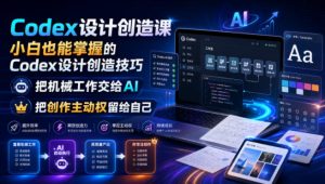 Codex设计创造课,小白也能掌握的Codex设计创造技巧,把机械工作交给AI,把创作主动权留给自己-KJ分享