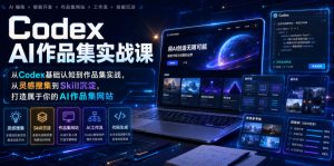 Codex AI作品集实战课,从Codex基础认知到作品集实战,从灵感搜集到Skill沉淀,打造属于你的AI作品集网站-KJ分享