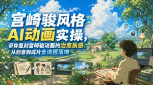宫崎骏风格AI动画实操，带你复刻宫崎骏动画的治愈质感，从创意到成片全流程落地-KJ分享