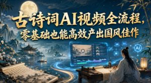 古诗词AI视频全流程,零基础也能高效产出国风佳作-KJ分享