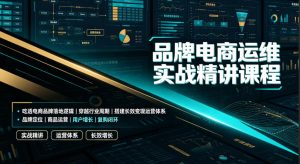 品牌电商运维实战精讲课程|吃透电商品牌落地逻辑、穿越行业周期、搭建长效变现运营体系-KJ分享