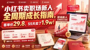 小红书卖职场新人全周期成长指南，客单价29.8，55天卖了1.9w！-KJ分享