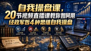 自我操盘课，20节视频直播课教你如何用经政军哲4种思维自我操盘-KJ分享