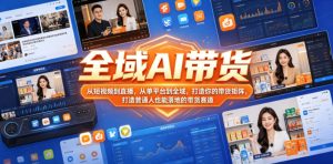 全域AI带货,从短视频到直播,从单平台到全域,打造你的带货矩阵,打造普通人也能落地的带货赛道(0718更新)-KJ分享
