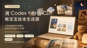 AI应用实战案例，用Codex+秒悟CLl做宝宝绘本生成器，小白也能把生活想法变成可访问的AI应用-KJ分享