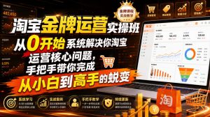 淘宝金牌运营实操班,从0开始系统解决你淘宝运营核心问题,手把手带你完成从小白到高手的蜕变(2026年7月)-KJ分享