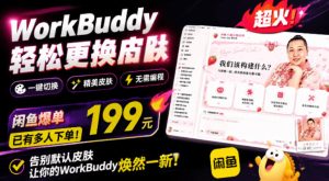 WorkBuddy轻松更换皮肤,199元闲鱼上已经不少人下了单!情绪价值拉满,WorkBuddy Theme Manager-KJ分享