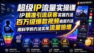 超级IP流量实操课,IP精准引流获客实操方法,百万级爆款视频底层方法,用科学的方法实现流量倍增-KJ分享