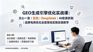 GEO生成引擎优化实战课:文心一言|豆包|DeepSeek|AI收录抓取|品牌电商优化全套落地实操教学-KJ分享