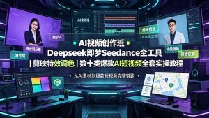 AI视频创作班◆Deepseek即梦Seedance全工具|剪映特效调色|数十类爆款AI短视频全套实操教程-KJ分享