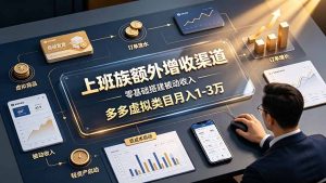 上班族额外增收渠道,零基础搭建被动收入,多多虚拟类目月入 1-3 万-KJ分享
