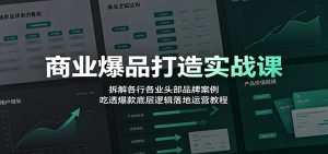 商业爆品打造实战课：拆解各行各业头部品牌案例，吃透爆款底层逻辑落地运营教程-KJ分享