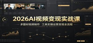 2026AI视频变现实战课：多题材视频制作，工具实操运营变现全流程-KJ分享