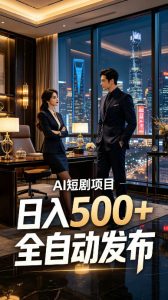 快手AI短剧自动发布，矩阵批量运营变现，轻资产副业项目，日入500+【揭秘】-KJ分享