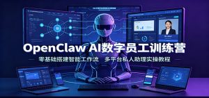 OpenClaw AI数字员工训练营：零基础搭建智能工作流，多平台私人助理实操教程-KJ分享